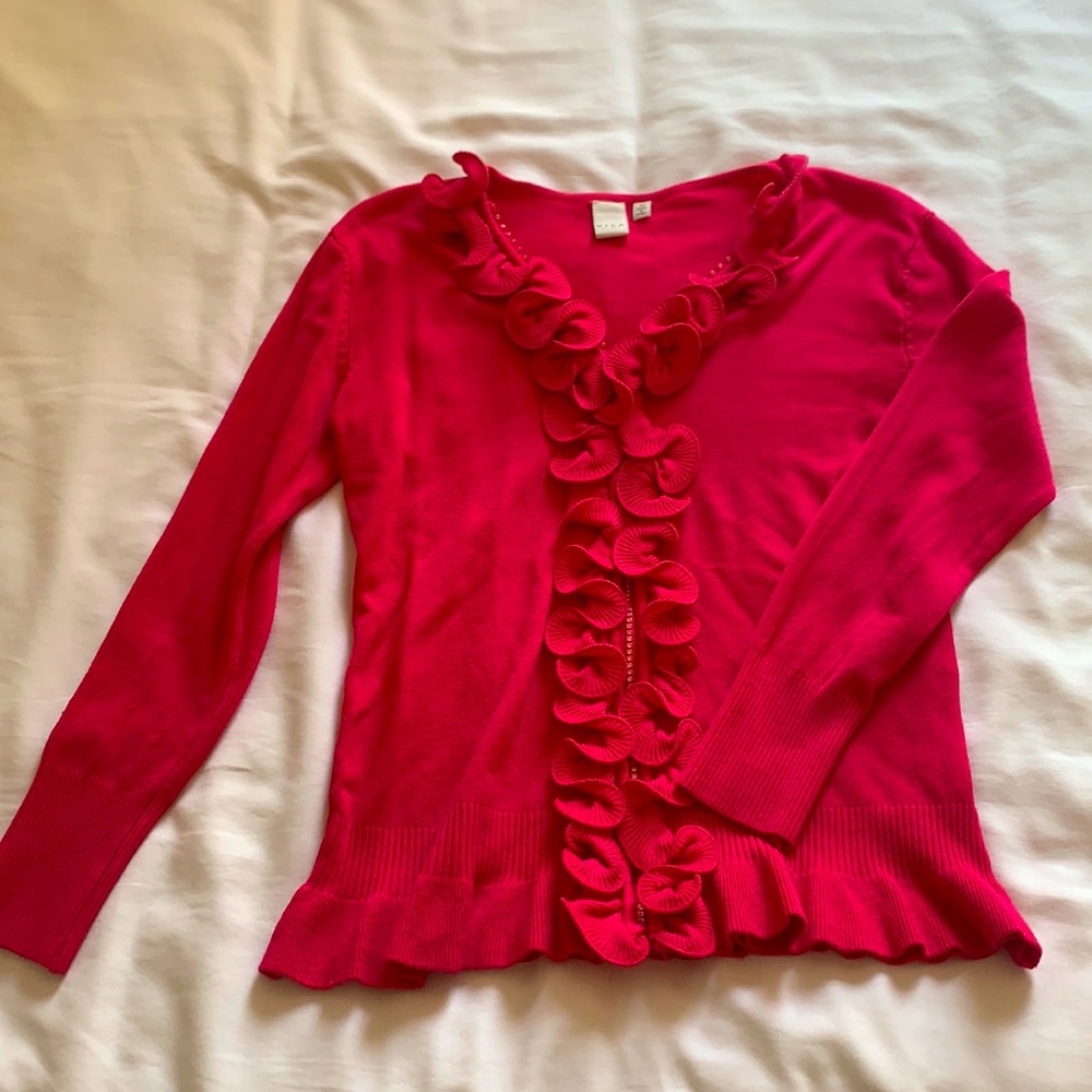 Ruffled Cardigan